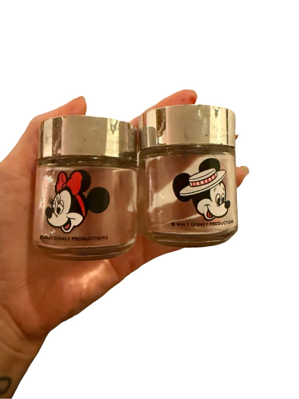 Vintage glass Disney salt and pepper shakers